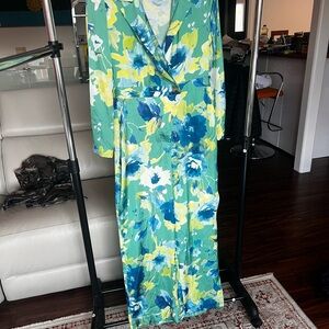 Floral Green and Blue Jumpsuit
